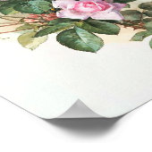 ヴィンテージピンクローズ絵画ズ ポスター (角)