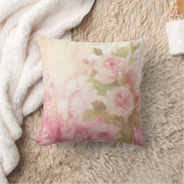 ヴィンテージピンクローズ装飾用クッション16インチx 16インチ クッション (ブランケット)