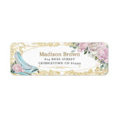 ヴィンテージピンクローズ金ゴールドプリンセスシンデレラリターン ラベル (正面)