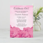 ヴィンテージピンクローズ60歳誕生日パーティー 招待状 (スタンド正面)