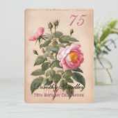 ヴィンテージピンクローズ75誕生祝い2 招待状 (スタンド正面)