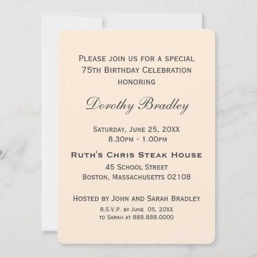 ヴィンテージピンクローズ75誕生祝い2 招待状 (裏面)