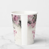 ヴィンテージピンクローズ80誕生日 紙コップ (左)