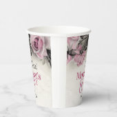 ヴィンテージピンクローズ80誕生日 紙コップ (右)