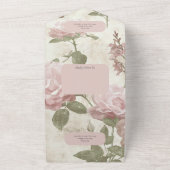 ヴィンテージピンクローズ オールインワン招待状 (外側)