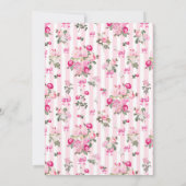 ヴィンテージピンクローズ コケッテ ボウ ストライプ 招待状 (裏面)