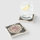 ヴィンテージピンクローズ ストーンコースター (横)