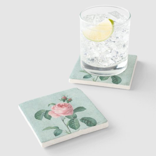 ヴィンテージピンクローズ ストーンコースター (横)