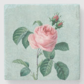 ヴィンテージピンクローズ ストーンコースター (正面)
