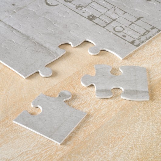 ヴィンテージピンクローズ&タイポグラフィエフェメラ ジグソーパズル (側面)