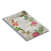 ヴィンテージピンクローズ&タイポグラフィエフェメラ ノートブック (右側)