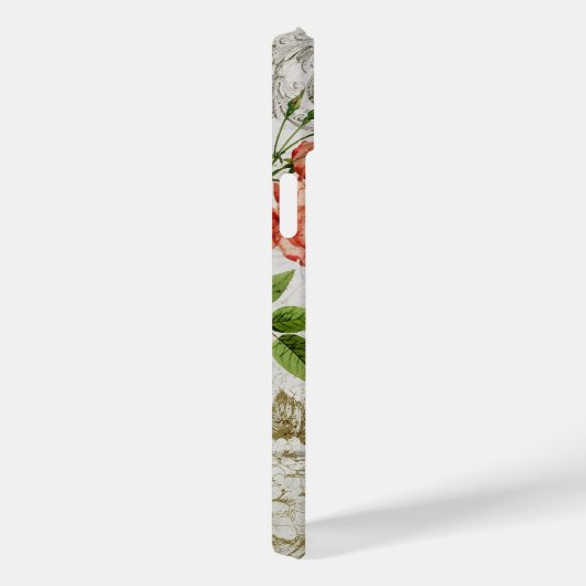 ヴィンテージピンクローズ&タイポグラフィエフェメラ Case-Mate iPhoneケース (裏面 / 右)