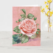 ヴィンテージピンクローズ |バルーンを誕生日カード内 カード (黄色い花)