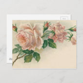 ヴィンテージピンクローズ ポストカード (正面/裏面)