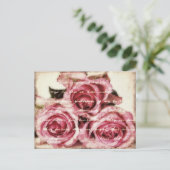 ヴィンテージピンクローズ ポストカード (スタンド正面)