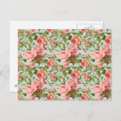 ヴィンテージピンクローズ ポストカード (正面/裏面)