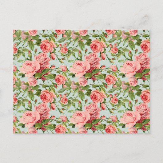ヴィンテージピンクローズ ポストカード (正面)