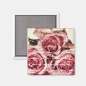 ヴィンテージピンクローズ マグネット (正面/裏面)