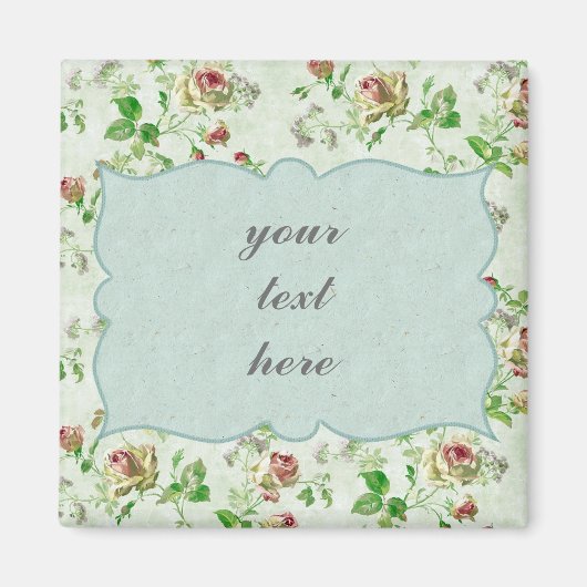 ヴィンテージピンクローズ マグネット (正面)