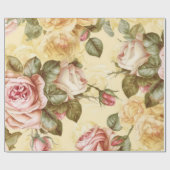 ヴィンテージピンクローズ ラッピングペーパー (フラット)