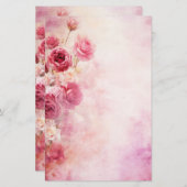 ヴィンテージピンクローズ 便箋 (正面/裏面)