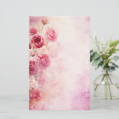 ヴィンテージピンクローズ 便箋 (スタンド正面)