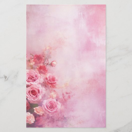 ヴィンテージピンクローズ 便箋 (正面)
