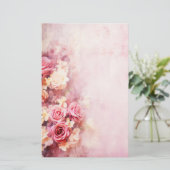 ヴィンテージピンクローズ 便箋 (スタンド正面)