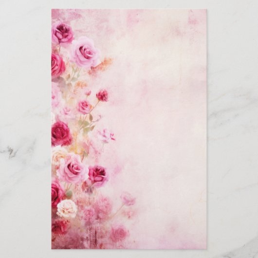 ヴィンテージピンクローズ 便箋 (正面)