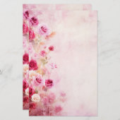 ヴィンテージピンクローズ 便箋 (正面/裏面)