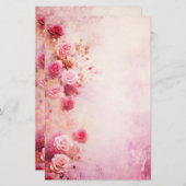ヴィンテージピンクローズ 便箋 (正面/裏面)