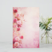 ヴィンテージピンクローズ 便箋 (スタンド正面)