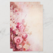 ヴィンテージピンクローズ 便箋 (正面/裏面)