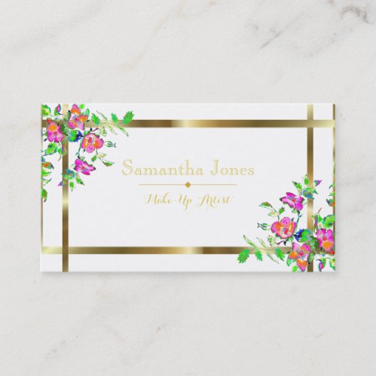 ヴィンテージピンクローズ – 名刺 (正面)