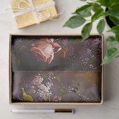 ヴィンテージピンクローズ&薄紫ブーケフローラデコページ 薄葉紙 (ギフト)