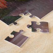 ヴィンテージピンクローズ&薄紫ブーケフローラファインアート ジグソーパズル (側面)