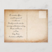 ヴィンテージピンクローズSave the Date 案内ポストカード (裏面)