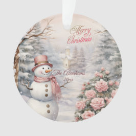 ヴィンテージピンクローゼズクリスマスビレッジ オーナメント