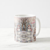 ヴィンテージピンクローゼズクリスマスビレッジ コーヒーマグカップ (正面右)