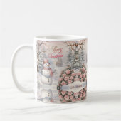 ヴィンテージピンクローゼズクリスマスビレッジ コーヒーマグカップ (左)