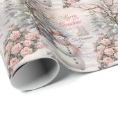 ヴィンテージピンクローゼズクリスマスビレッジ ラッピングペーパー (ロールコーナー)