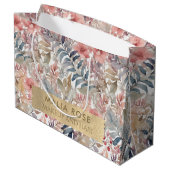 ヴィンテージピンクワイルドフラワーウォーターカラーメイクアップアーティスト ラージペーパーバッグ (裏面アングル)