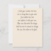 ヴィンテージピンクワイルドフラワーボタニカルウォーター色 ノートカード (裏面)