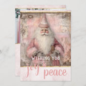 ヴィンテージピンク写真クリスマス シーズンカード (正面/裏面)