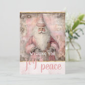 ヴィンテージピンク写真クリスマス シーズンカード (スタンド正面)