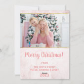 ヴィンテージピンク写真クリスマス シーズンカード (裏面)