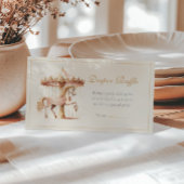 ヴィンテージピンク回転木馬馬おむつラッフル エンクロージャーカード