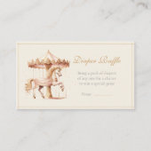 ヴィンテージピンク回転木馬馬おむつラッフル エンクロージャーカード (正面)