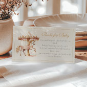 ヴィンテージピンク回転木馬馬本ベビー エンクロージャーカード