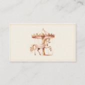 ヴィンテージピンク回転木馬馬水色おむつラフ エンクロージャーカード (裏面)